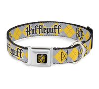 Dog Collar HPE-Hufflepuff Crest Full Color Harry Potter HUFFLEPUFF/Stars Argyle
