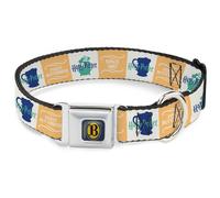 Dog Collar HPSP-Harry Potter Butterbeer Logo Full Color Navy/Yellow Harry Potter