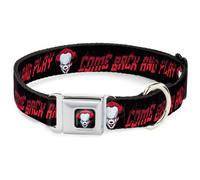 Dog Collar ITF-It Chapter Two Pennywise Face Full Color Black/Reds/Blues It Chap