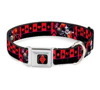 Dog Collar JKG-Harley Quinn Diamond Full Color Black/Red HARLEY QUINN Bomb Poses