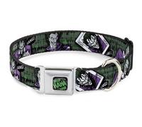 Dog Collar JKK-HAHA Stacked Full Color Black/Gray/Green The Joker 4-Poses/Joker