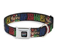 Dog Collar JLDA-JUSTICE LEAGUE OF AMERICA Badge Black/White/Red/Blue JUSTICE LEA
