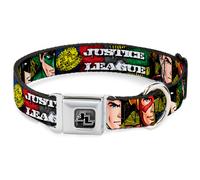 Dog Collar JLN-JL Logo Full Color Grays/Black/White JUSTICE LEAGUE Logo/4-Superh