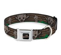 Dog Collar MCER-I AM GROOT Black/Brown Kawaii Groot 2-Poses/Guardians Badge Br