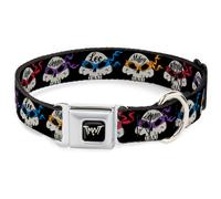 Dog Collar NTCL-Road Rebel TMNT Logo Black/Gray TMNT 4-Turtle Road Rebel Skulls