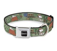 Dog Collar PNTM-PEANUTS Title Logo Full Color Black/White Peanuts HAPPY CAMPER B