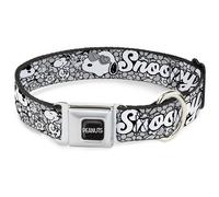 Dog Collar PNTM-PEANUTS Title Logo Full Color Black/White SNOOPY Poses and Daisy