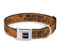 Dog Collar PNTM-PEANUTS Title Logo Full Color Black/White Snoopy Poses and Quote