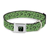 Dog Collar RDB-Riddler "?" Black/Green Question Mark Scattered3 Dark Green/Black
