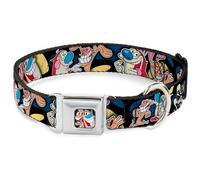 Dog Collar RNA-Ren & Stimpy Pose Black REN & STIMPY Poses Black/Blue/Yellow Medi