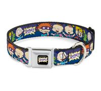 Dog Collar RRA-RUGRATS Logo Full Color RUGRATS Group Pose2 w/Reptar WIDE-Medium