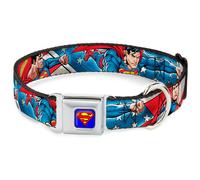 Dog Collar SMC-Superman Blue Superman Action Poses/Stars & Stripes WIDE-Small 13