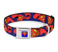 Dog Collar SMC-Superman Blue Superman Shield w/Cape Small 9.5-13"