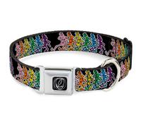 Dog Collar STYF-Steal Your Face Dancing Skeletons Black/Multi Color Medium 11-16