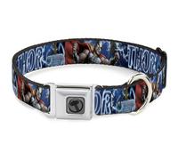 Dog Collar THU-Thor Avengers Icon Silver/Black Avengers THOR Hammer/Action Pose
