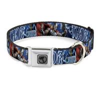 Dog Collar THU-Thor Avengers Icon Silver/Black Avengers THOR Hammer/Action Pose