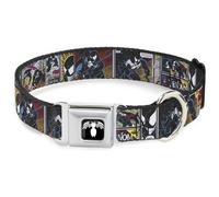 Dog Collar VNC-Venom Spider Logo Black/White Venom Comic Book Panels Medium