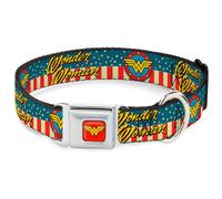 Dog Collar WWA-Wonder Woman Red WONDER WOMAN/Logo Americana Red/White/Blue/Yello