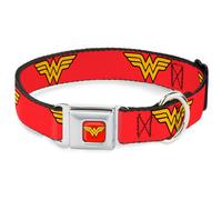 Dog Collar WWA-Wonder Woman Red Wonder Woman Logo Red Medium 11-16.5"