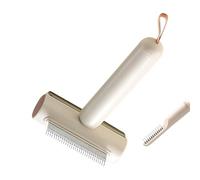 Dog Comb - Dog Shedding Brush With Lint Remover | Puppy Shedding Comb | Undercoat Brush | Pet Hair Remover | Stainless Steel Cat Dematting Tool For Kittens Puppies Medium Large Animals