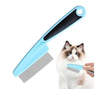 Dog Comb, Fine Tooth Grooming Tool, Professional Non-Slip Pet Hair, Flea Remover, Shedding Control Comb, for Long-Haired Breeds Puppy Kitten Care Home Groom Needs