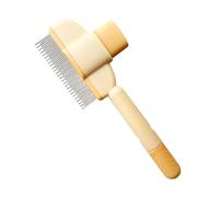Dog Comb, Pet Hair Removal Combs with Release Button, Undercoat Comb, Pet Hairs Grooming Brush for Long and Short Haired Dogs or Cats, Easy Cleaning Tool, Yellow, Green, 1 Piece