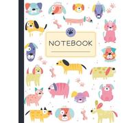 Dog Composition Notebook | Cute Colorful Cartoon Puppy Journal | Use for Writing, Notes, Drawing, Sketching | Adorable Gift to Animal Lovers, Boys, ... Wide Ruled Blank Lined Pages | 7.5 x 9.25"