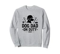 Dog Dad in Servizio: Orgoglioso Genitore di Animali Domestici Felpa, Unisex per Adulti, Grigio Melange, XXL