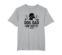 Dog Dad in Servizio: Orgoglioso Genitore di Animali Domestici Maglietta, Uomo Taglie Grandi, Grigio Melange, 4X Tall