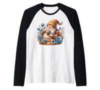 Dog Daddy Gnome Floral Graphic For Pug Grandma Who Love Pugs Maglia con Maniche Raglan