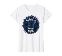 Dog Days Notti stellate Canino Celeste Maglietta, Donna, Bianco, 3XL