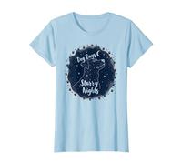 Dog Days Notti stellate Canino Celeste Maglietta, Donna, Celeste, 3XL
