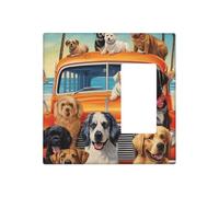 Dog Days of Summer - Placche decorative per interruttore della luce, 2 prese elettriche, copertura in termoplastica per dispositivo decoratore, viti incluse