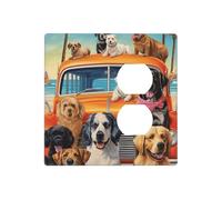 Dog Days of Summer - Placche decorative per interruttore della luce, 2 prese elettriche, copertura in termoplastica per dispositivo decoratore, viti incluse