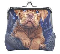 Dog Dogue De Bordeaux Cucciolo Portamonete da donna & Sacchetti Kiss Lock Fibbia Change Holder Card Pouch