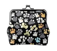 Dog Footprint Prints 2-Standard-Scale-2_00x Print Vintage Leather Change Purse Elegante piccolo portamonete per le donne Portafoglio Mini