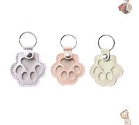 Dog Fur Storage Keychain, Cat Paw Shaped Keychain, Pet Memorial Gift Keyring for Collecting Cat and Dog Hair (Pink Purple White)