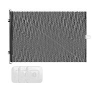 Dog Gate, Gate Indoor, Retractable Design Adjustable Width Foldable Feature Portable Stair Barrier Easy Install Space Saver Secure Hooks Versatile Placement, Safe Screen for Pets