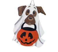 Dog Ghost Decor Sign - Spooky Front Door Sign | Halloween Dog Yard Signn | di porta di Halloween festivi perfetti per decorare camere da letto e ingresso