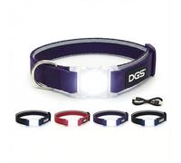 Dog Gone Smart - Collare per cani a forma di cometa, ricaricabile, con luce LED, viola, piccolo, 33-40,6 cm