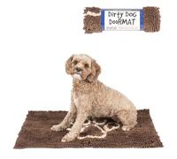 Dog Gone Smart Dirty Dog Doormat - Fast Drying rug with Super Gripper Backing for Clean Floors - Super Absorbent And Machine Washable Mat for Muddy Paws - Almond