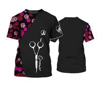 Dog Groomer Salon Pet Store Uniformi da Lavoro T-Shirt Stampate in 3D per Uomo/Donna Unisex Animali Grooming Abbigliamento da Lavoro Girocollo Manica Corta Casual Streetwear Pullover T Shirt