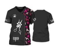 Dog Groomer Salon Pet Store Uniformi da Lavoro T-Shirt Stampate in 3D per Uomo/Donna Unisex Animali Grooming Abbigliamento da Lavoro Girocollo Manica Corta Casual Streetwear Pullover T Shirt