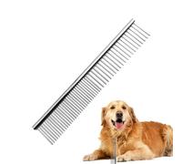 Dog Grooming Comb, Demitting Hair Brush, Rounded Teeth Tool, Shedding Care Accessory for Puppy, Kitten, Short Coat, Long Coat, Home, Travel, Indoor, Daily Use, 7.4x1.3x0.2 Inches