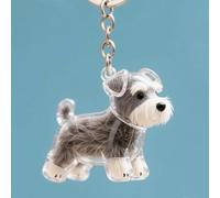 Dog Hair Collector Keychain Charm Memorial Storage Box, Dog Fur Memorial Bottle Keyring, Funny Pet Hair Memorial Keepsake Dog Shape Necklace Key Chain(Schnauzer)