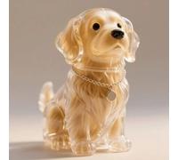 Dog Hair Collector Keychain Charm Memorial Storage Box, Dog Fur Memorial Bottle Keyring, Funny Pet Hair Memorial Keepsake Dog Shape Necklace Key Chain(Golden Retriever B)