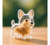 Dog Hair Collector Keychain Charm Memorial Storage Box, Dog Fur Memorial Bottle Keyring, Funny Pet Hair Memorial Keepsake Dog Shape Necklace Key Chain(Corgi)