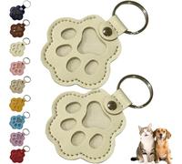 Dog Hair Collector Keychain Charm Memorial Storage Box, Dog Hair Storage Keych ain, Pet Hair Memorial Keepsake for Collecting Hair With Snap Button, Pet Memorial Gifts, bianco, 4