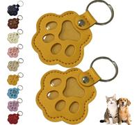 Dog Hair Collector Keychain Charm Memorial Storage Box, Dog Hair Storage Keych ain, Pet Hair Memorial Keepsake for Collecting Hair With Snap Button, Pet Memorial Gifts, giallo, 4