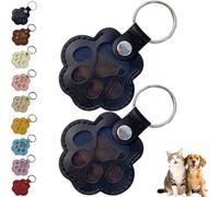 Dog Hair Collector Keychain Charm Memorial Storage Box, Dog Hair Storage Keych ain, Pet Hair Memorial Keepsake for Collecting Hair With Snap Button, Pet Memorial Gifts, Nero , 4